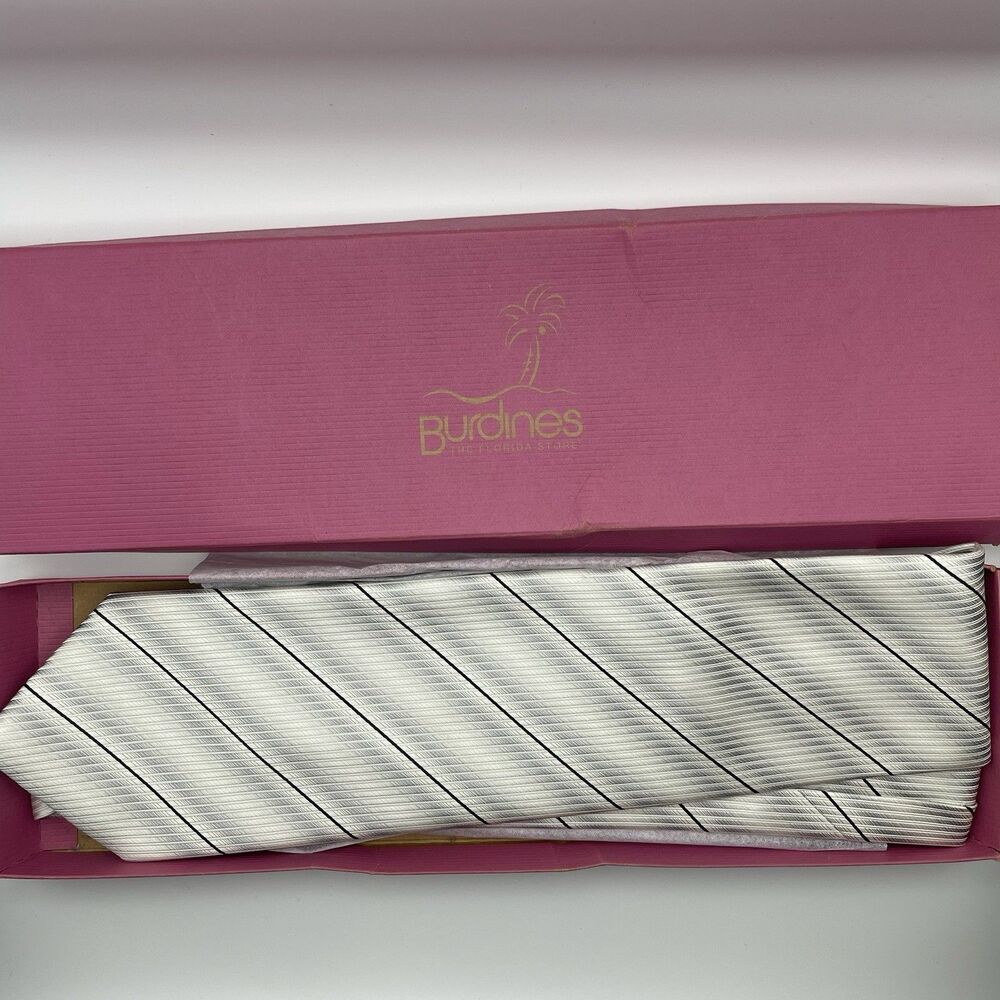 NIB Kenneth Cole NEW YORK 100% Imported Silk Hand Made Striped Neck Tie 58” FLAW - Picture 9 of 14